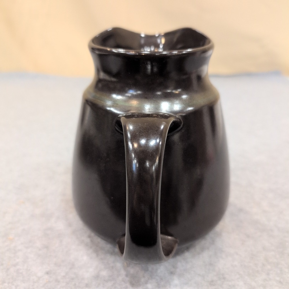 Franciscan Ceramic Pitcher Black Satin Glaze Mid Century Modern Serving Carafe - Picture 2 of 10